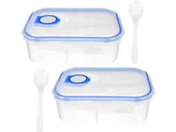 Marmita Bento Portátil Com 2 Compartimentos, Capacidade De 800ml, Design Prático Em Pp Para Casa E Escritório, Durável E