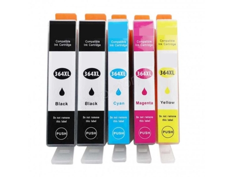 Pacote Com 5 Cartuchos 364 Xl Compatíveis Para Impressora HP 364 Xl Shop Story