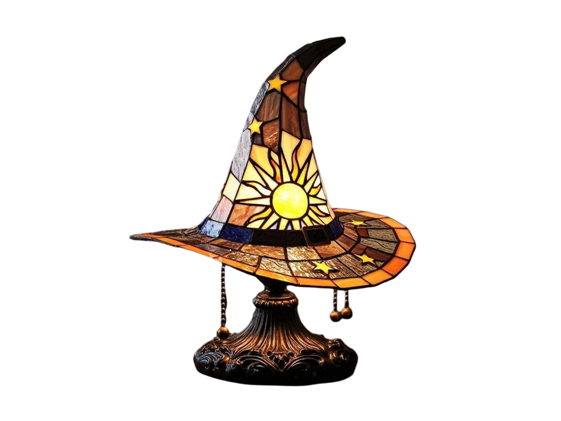 Laxiscreed Lanterna Decoração De Halloween Com Chapéu De Bruxa E Luz Usb