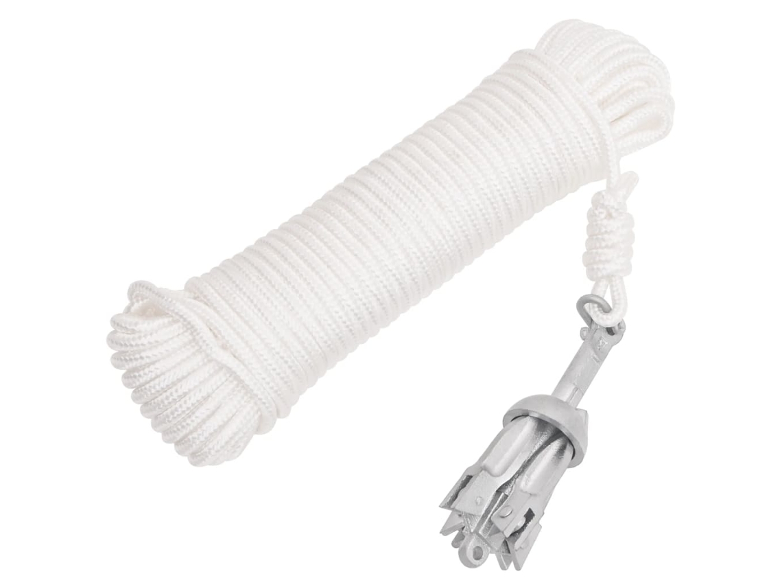 Vidaxl Âncora Dobrável Corda 0,7 Kg Ferro Fundido Galvanizado A Quente