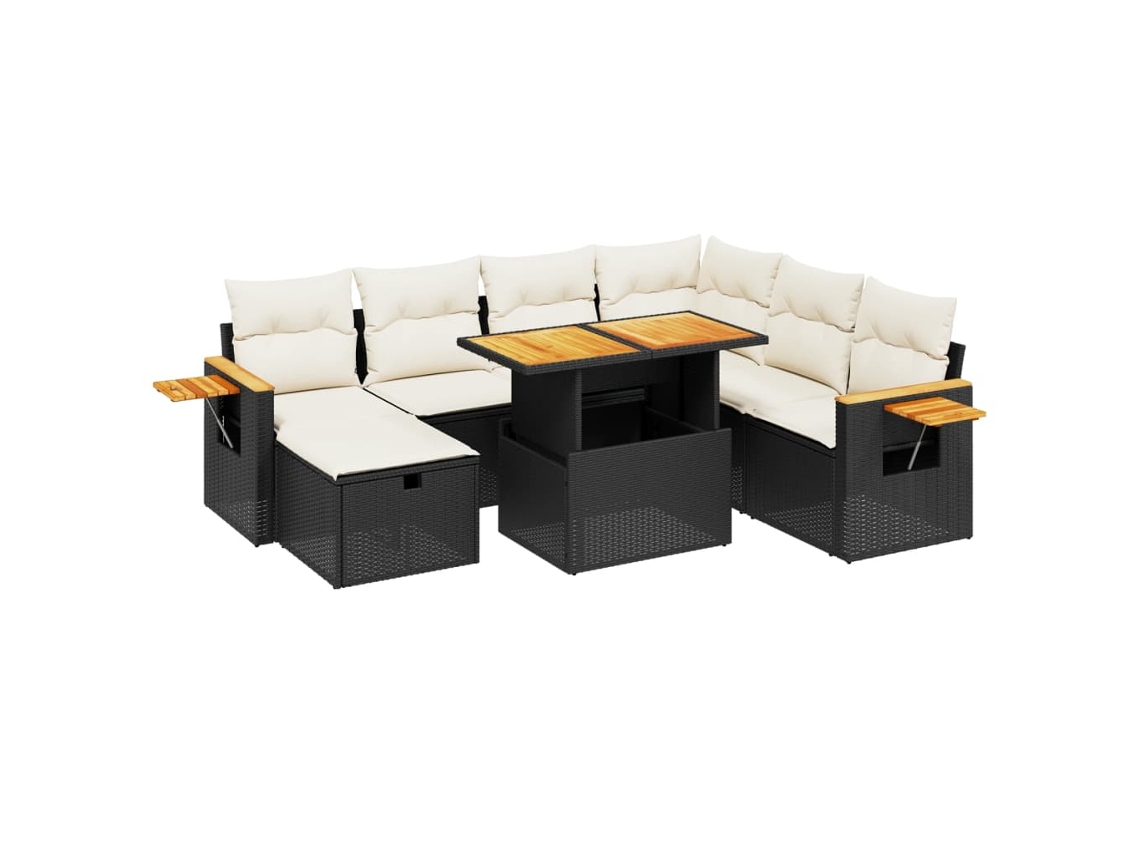 Garden Sofa Set, Garden Sofa Sets Vidaxl Preto Rattan / Vime (n/a)