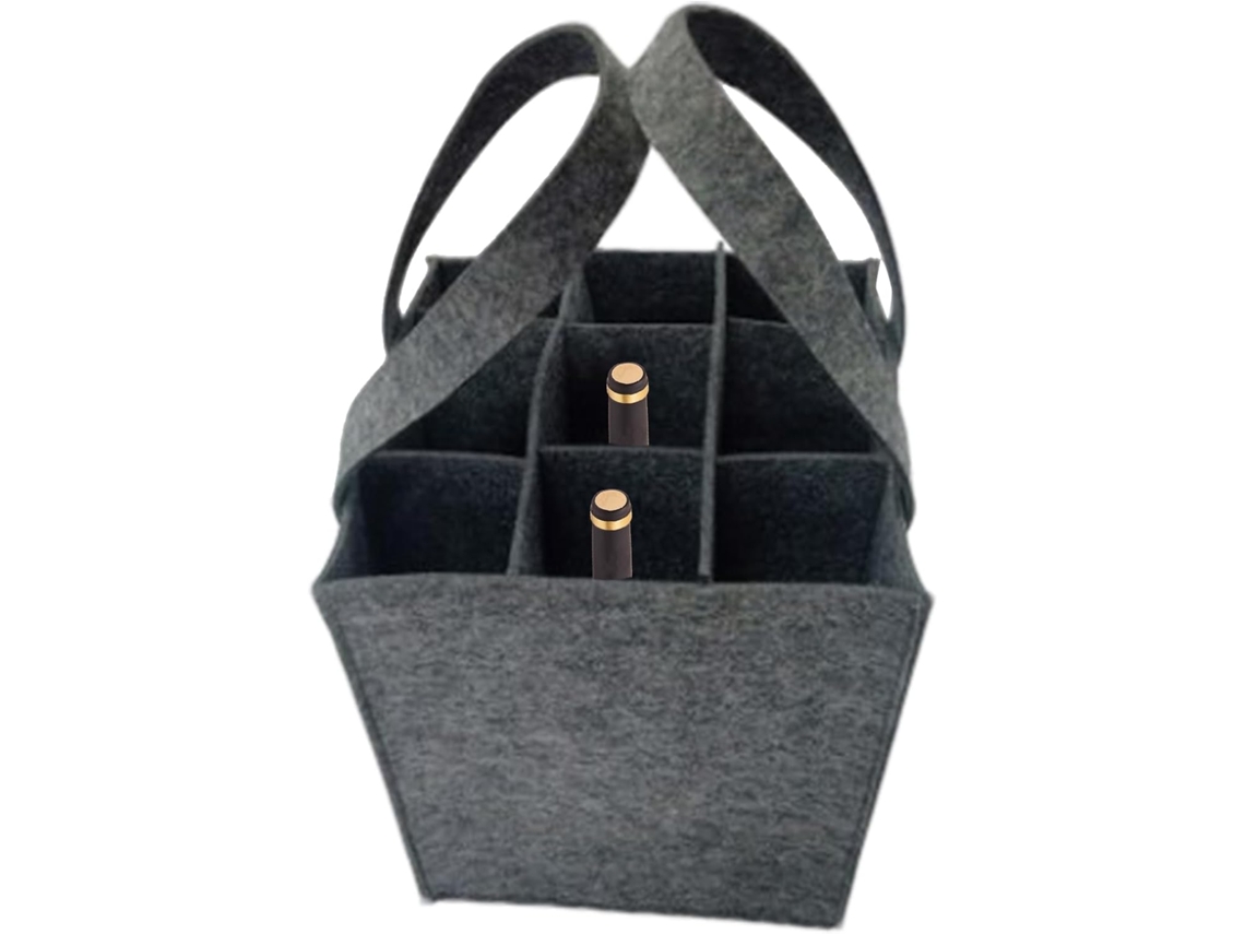 Bolsa para Compras de Vinho Porta Bebidas em Feltro Viagem Portátil 9 Garrafas, Resistente e CHABERLU