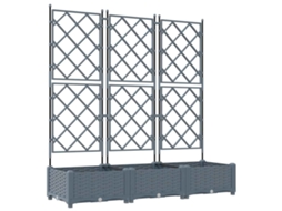 Conjunto 3 Vaso De Jardim Vidaxl Cinzento-claro Polipropileno (120 X 40 X 125,5 Cm)