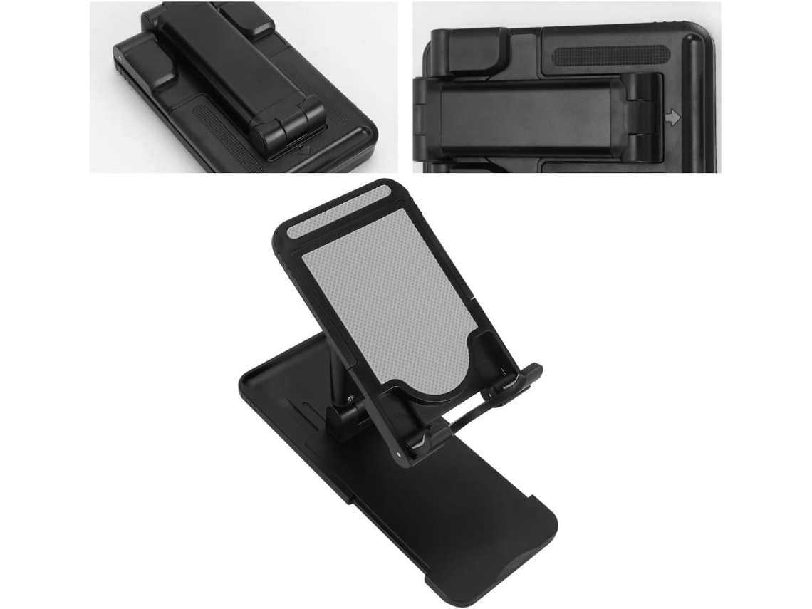 Support De Téléphone Pliable Réglable Noir Pour Bureau