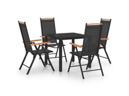 Dining Set, Dining Sets Vidaxl Preto Alumínio (mesa Com 80 Cm De Comprimento)