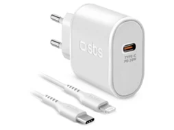 Kit Carregador Viagem SBS 1xUSB Type C PD 20W Branco