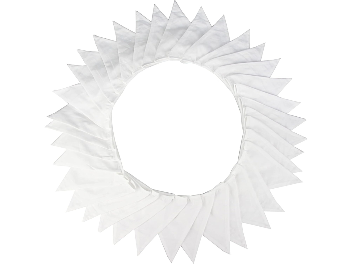 MEOIRUERY Decoração De Bandeirinhas De Casamento Em Tecido Dupla Face, Elegante Decoração Branca Para Festa Com Motivos Florais, Perfeita Para Ambientes Interno
