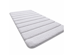 Tapete De Banho Absorvente Antiderrapante Lavável Chuveiro 16x24", Verde-azulado E Branco