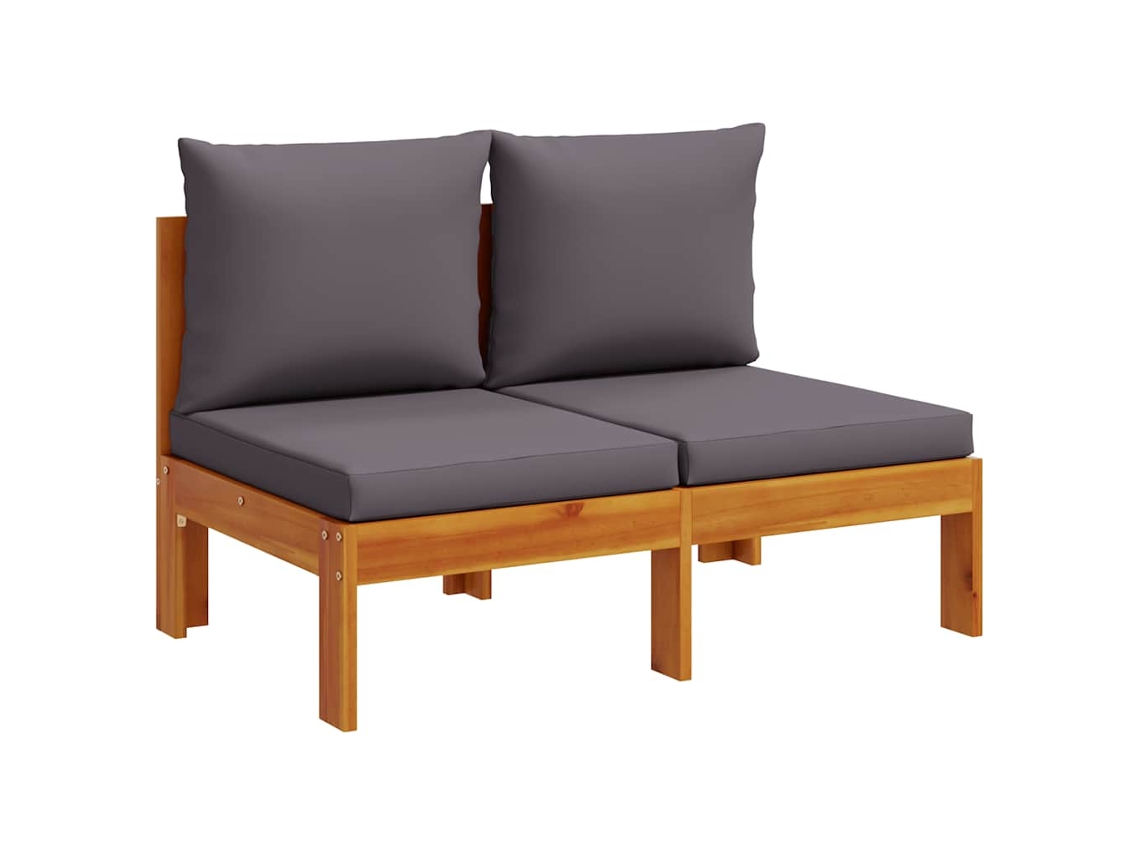 Maison Exclusive - Sofá 2 Lug. Jardim S/ Apoio Braços C/ Almofadões Acácia Maciça