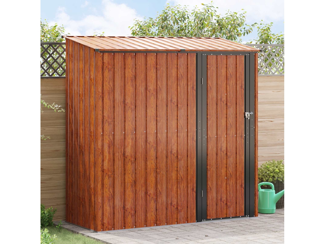 Vidaxl Abrigos De Jardim Castanho 203 X 85,5 X 200 Cm Metal