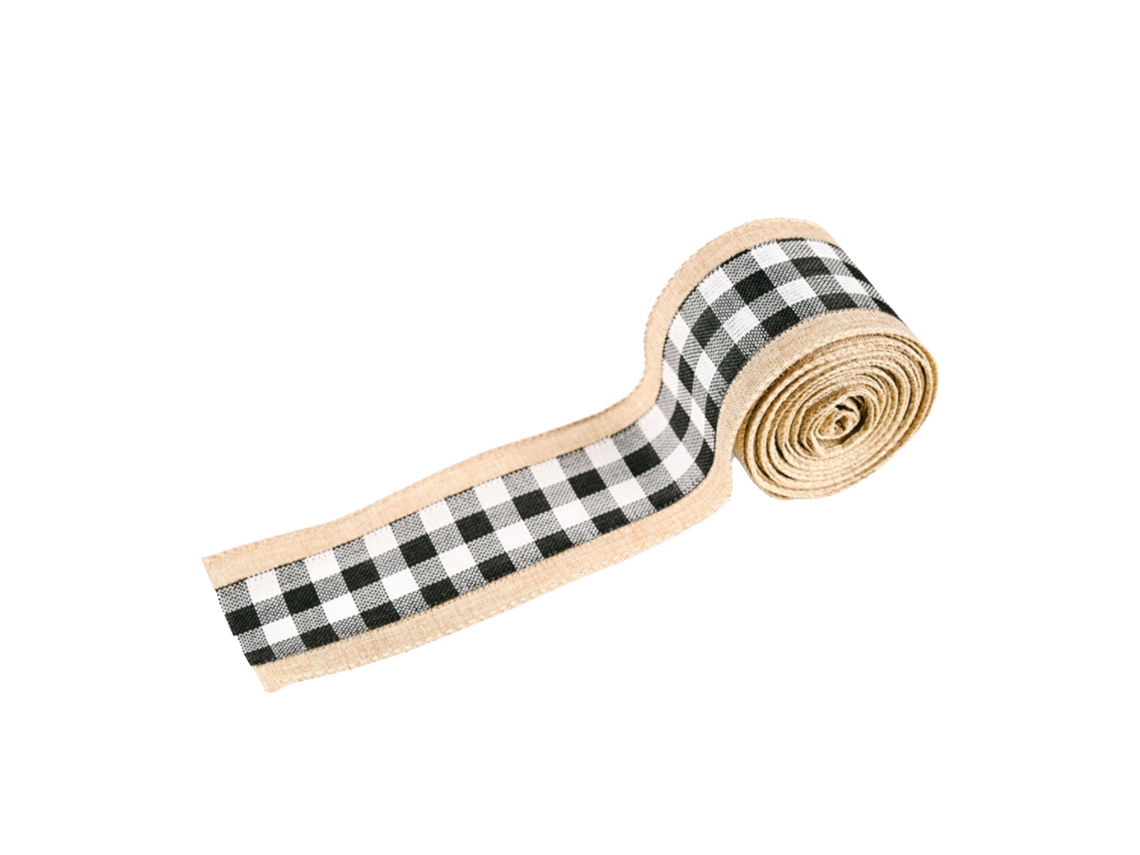 Laxiscreed Laço Natalício Com Fita De Tecido Burlap E Padrão Xadrez, Decorativo De 5,6m