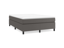 Cama com Molas Couro Artificial Cinza MAISON EXCLUSIVE 180x200 cm