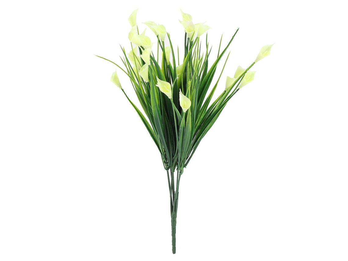 Ramo de Lírios Branco Plástico Artificial para Decoração