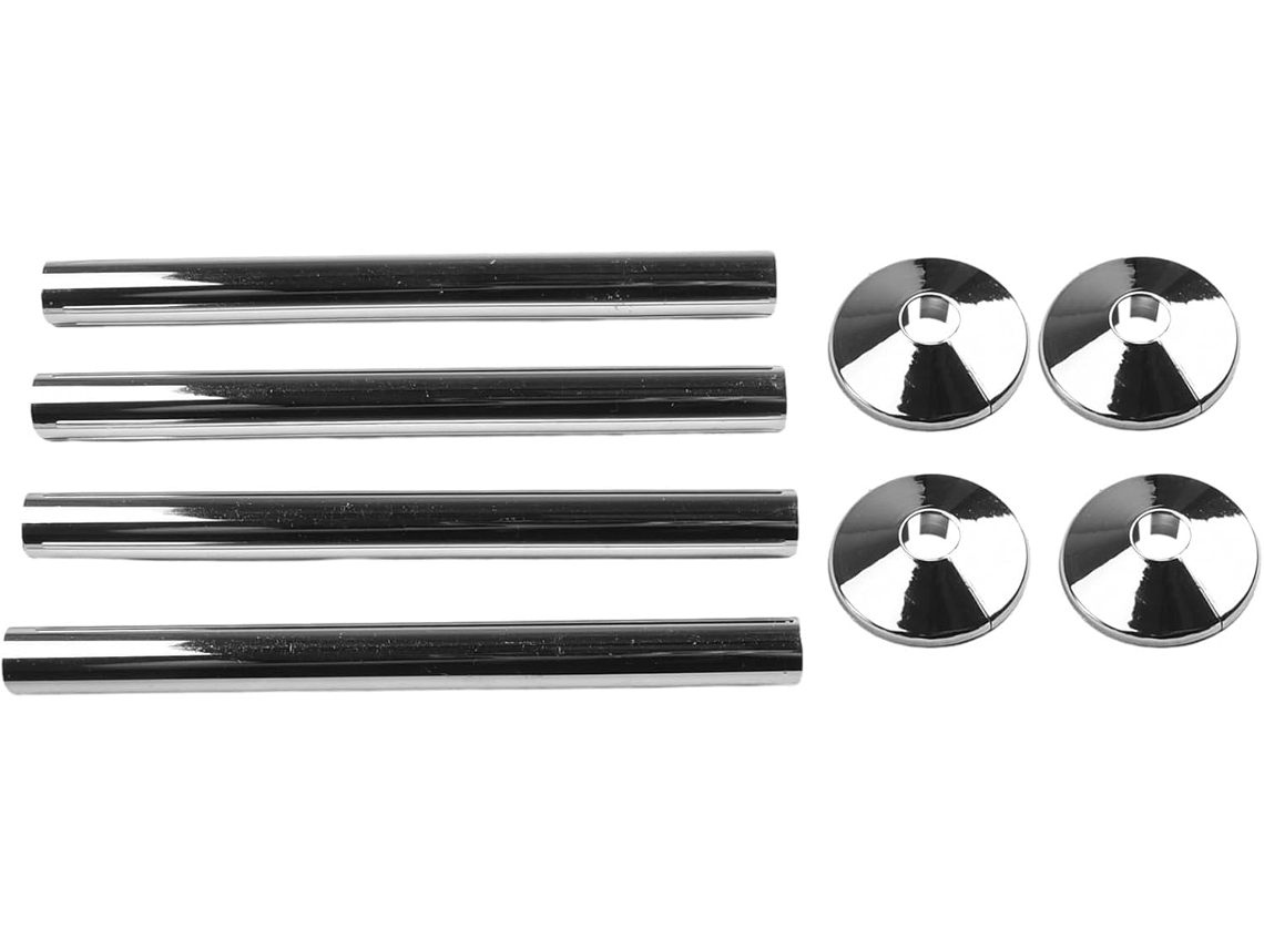 Conjunto De 8 Capas Para Tubos De Radiador De 15 Mm Para Banheiro, Com Efeito Cromado.