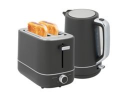 Conjunto De Chaleira E Torradeira De 1,7 L Com 6 Níveis De Douramento, Cinza-kd