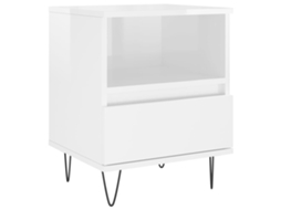 Mesa de Cabeceira MAISON EXCLUSIVE em Derivados Madeira Branco Brilhante (40x35x50 cm)