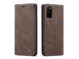 Capa De Couro Retrô Para Celular Com Aba, Protege O Cartão.marrom Café - Samsung M33 5g
