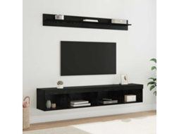Vidaxl Conjunto de Gabinete de Parede para Tv 5 Pcs Carvalho Preto