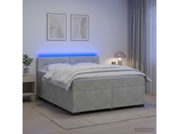 Vidaxl Cama Box Spring Com Colchão E Led Cinzento-claro 180 X 200 Cm