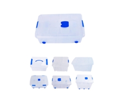 Cajas De Almacenaje Ordenación De Plástico Transparentes Con Tapa Azul | Con Y Sin Ruedas | Ropa, Libro, | Juguestes 36l Pack 4 Uds