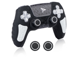 Capa Controle De Para Ps5, Capa De Silicone Antiderrapante Com Capas Para Joystick E Adesivos (preta) Cuich