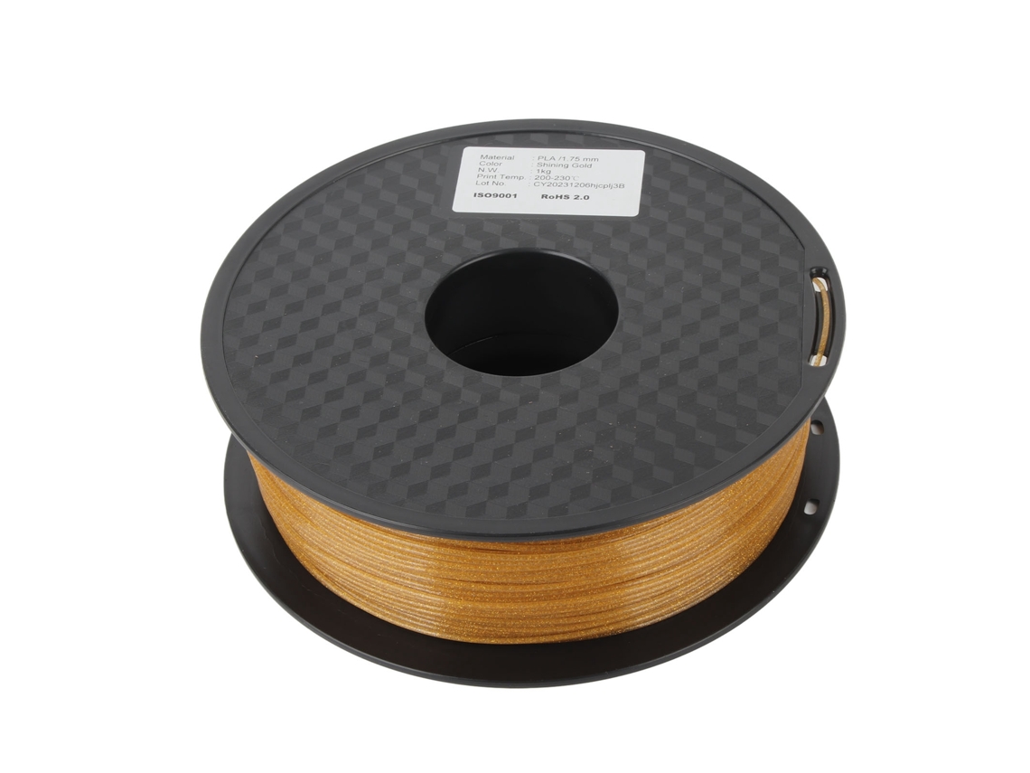 Filamento PLA Dourado 1.75mm para Impressora 3d com Ótima Transmitância de Luz S/MARCA