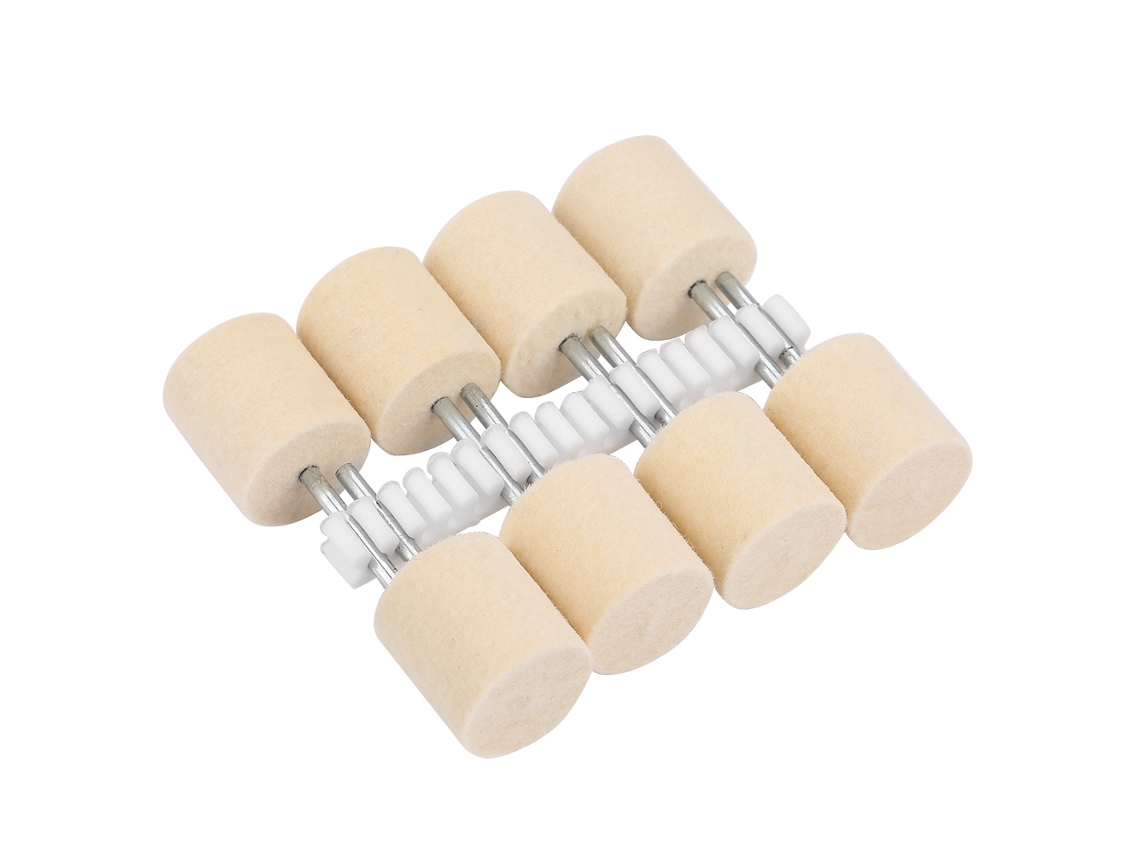 8 Peças Cabeça De Polimento De Lã Cilíndrica Roda De Polimento Com Cabo 3mm Para Ferramenta Rotatória (18mm)