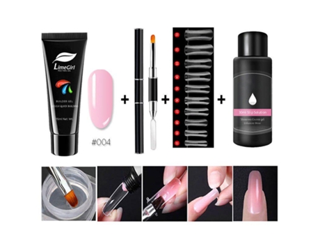15ml/4pcs Poly Gel Set Gel De Construção Rápida Para Extensões De Unhas Poly Gel Kit Nail Art Para Extensões De Unhas Solução Deslizante Limegirl