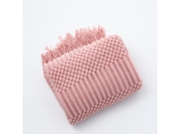 Manta de Tricô 3d Mantou com Franjas Cor Sólida para Sofá Decorativa Nórdica Cama Xale Portátil e Respirável,
