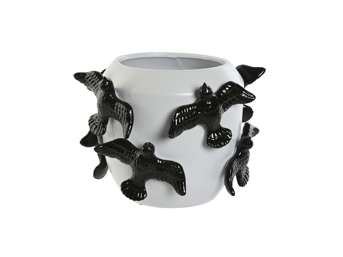 Vaso de Grés, Pássaro Branco, 29x29x21,5cm ALEXANDRA HOUSE LIVING