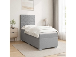 Vidaxl Cama Box Spring Com Colchão Cinzento-claro 90 X 190 Cm Tecido