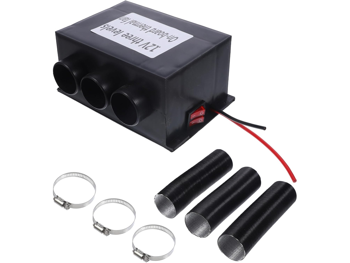 Aquecedor De Carro Portátil De 800 W E 12 V, Desembaçador Elétrico Com 3 Tomadas.