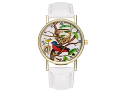 Reloj Casual Fashion Unisex De Cuarzo Con Correa De Cuero Zhoulianfa (blanco)