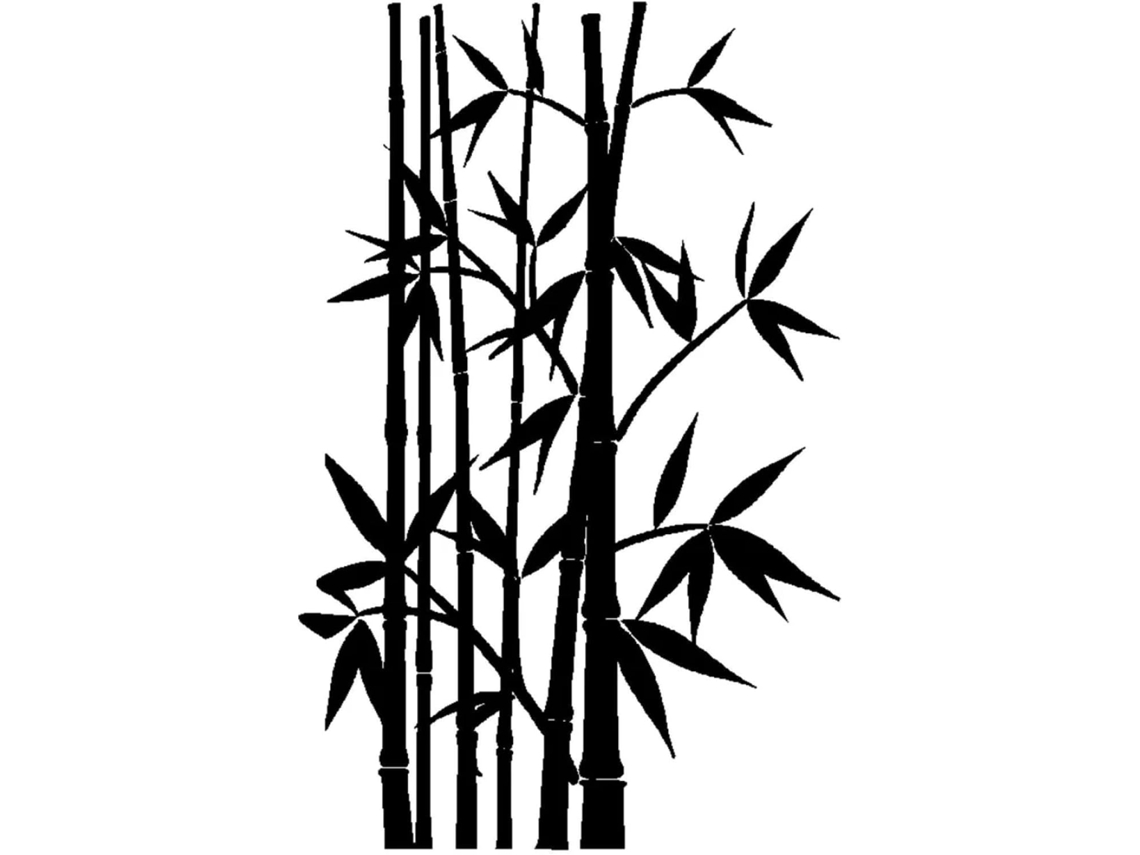 Adesivos De Parede De Bambu Preto, Arte Decorativa Portátil Para Estúdios, Clubes, Escritórios E Salas De