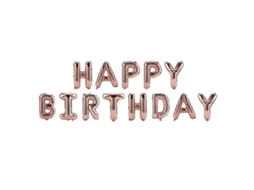 Balões Letra Happy Birthday Papel Alumínio 16" Dourado Champanhe para Festa com S/MARCA