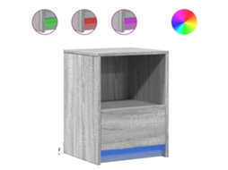 Bedside Cabinet, Bedside Cabinets Vidaxl Cinzeto Madeira Processada (n/a)
