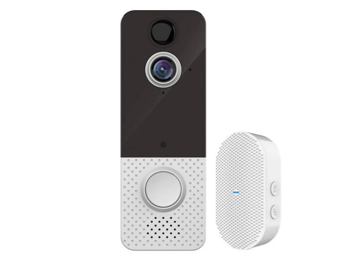 Campainha com câmera WiFi, grande angular, visão noturna, armazenamento em nuvem, HD, preta, Bestvite