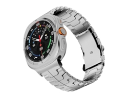 Bracelete para Samsung Galaxy Watch Ultra Liga de Titânio com Fivela de Segurança Dividida Prata XIAOMOYU