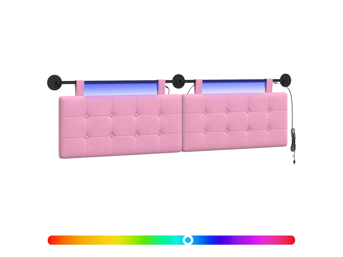 Conjunto 1 Cabeceira De Quarto Vidaxl Rosa Tecido (170 X 55 X 5 Cm)