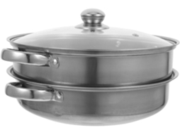 Vapor Prática De Aço Inoxidável Com Dupla Camada E Tampa, Utensílio De Cozinha Compatível Com Panelas De Arroz E Gokoco