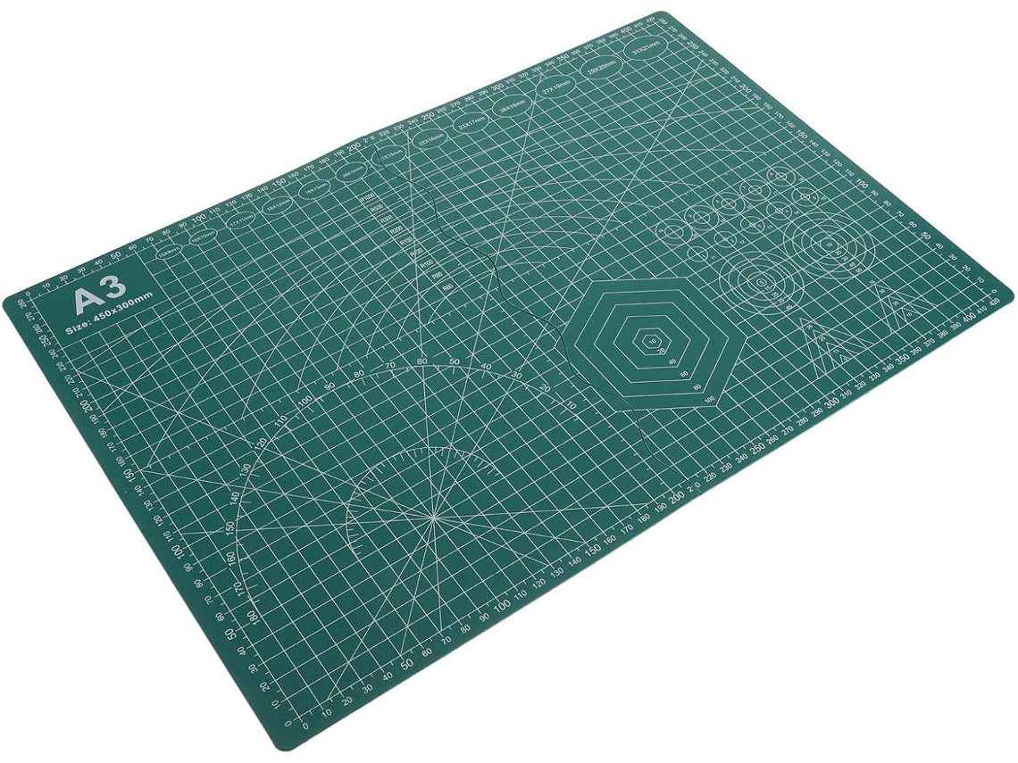 Base de Corte Auto regenerativa Dupla Face Healeved A3 em Pvc Espesso com Régua Integrada, Ideal para Costura,