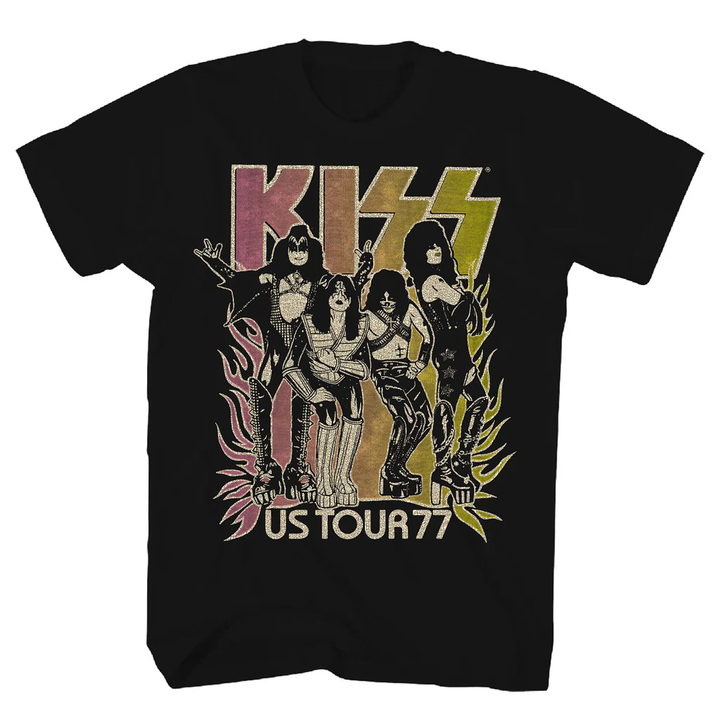 Rockinstone Kiss Us Tour 77 Gradient T-shirt（m）