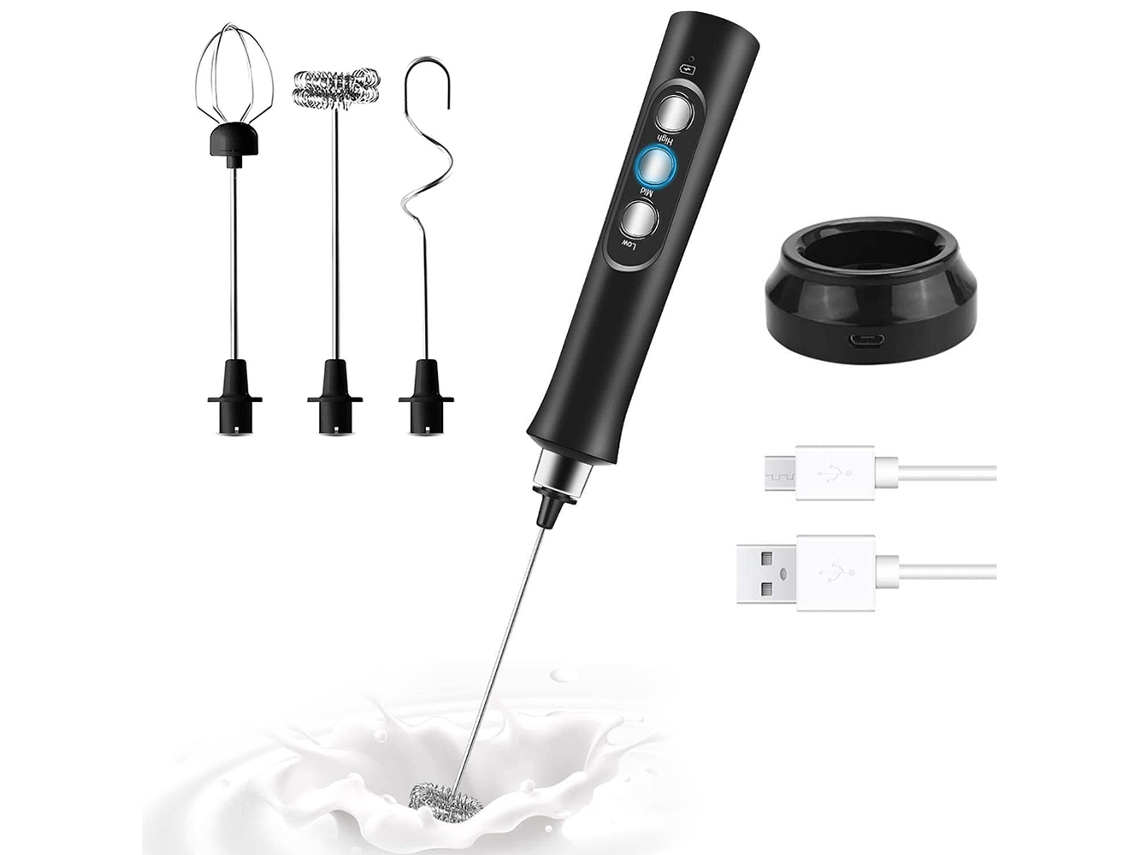 Espumador De Leite Elétrico Portátil, Recarregável Via Usb, Ideal Para Café, Latte, Cappuccino, Ovos Batidos E Chocolate Quente