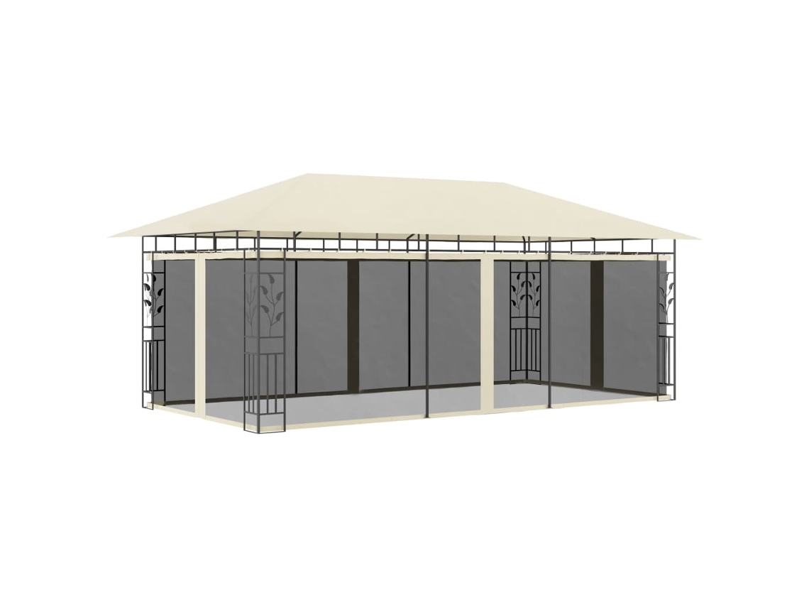 Vidaxl Gazebo Com Rede Mosquiteira 6x3x2,73 M Creme