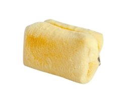 Bolsa De Maquiagem De Pelúcia, Linda, Suave E Esponjosa, Linda, Portátil, Grande, Para Viagens, Para Meninas, Cor Amarela Brilhante