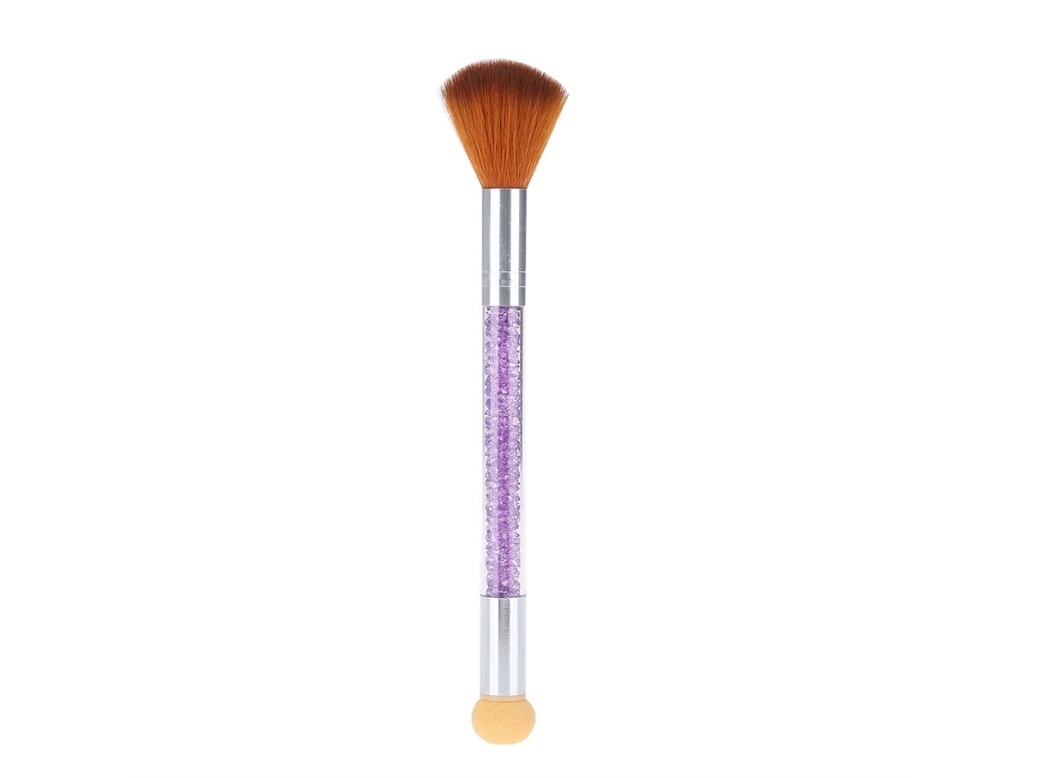 Pincel De Poeira Para Unhas Com Duas Cabeças Multifuncional E Caneta De Tintura Com Esponja (roxo)