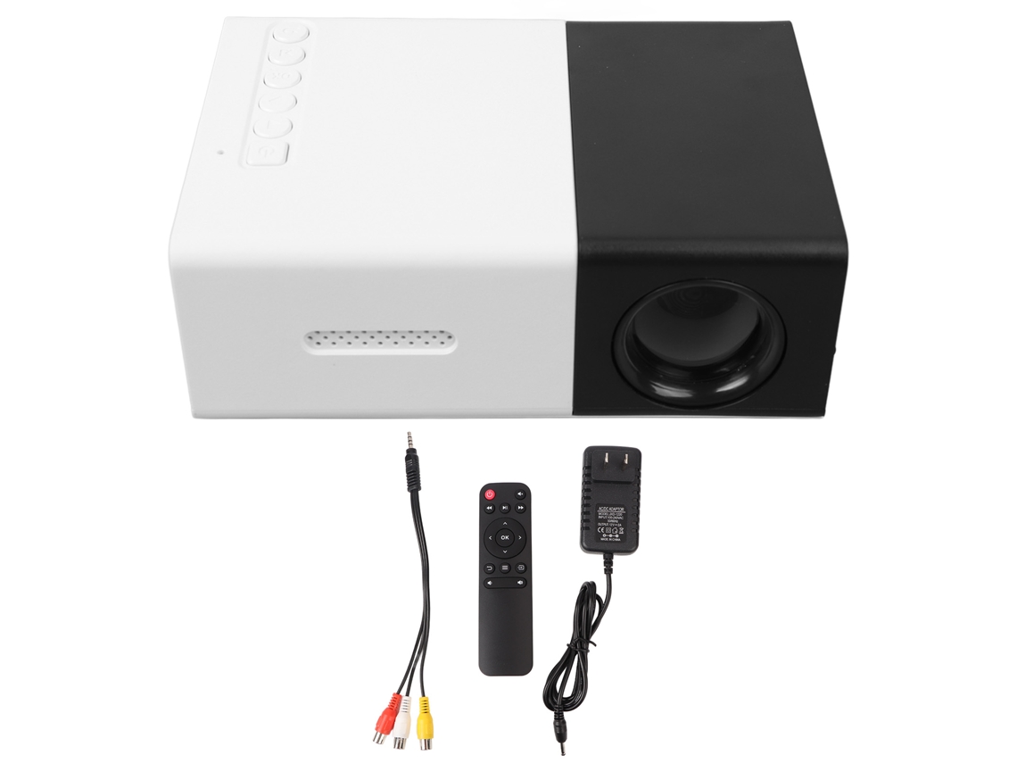 Projetor Portátil Led Para Crianças 1080p Hd Ângulo Ajustável Home Theater Em Preto E Branco