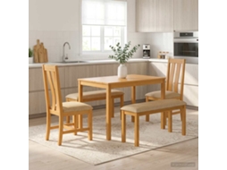 Vidaxl Conjunto De Sala De Jantar 5 Unid. Bege