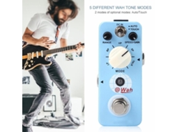 Pedal Mini Wah, 5 Modos de Som, Carcaça Metálica, Interruptor AQUAFORGE