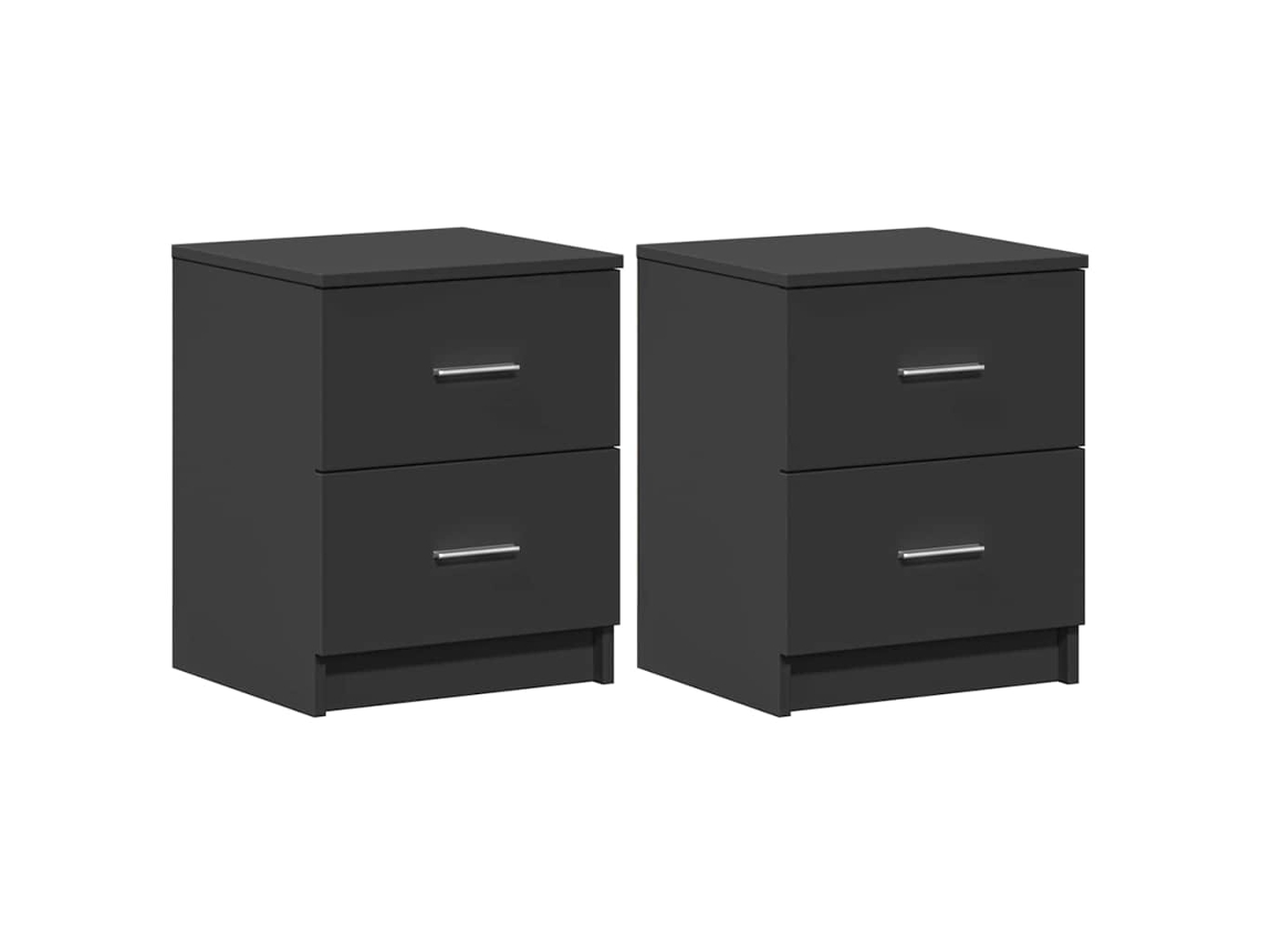 Mesas de Cabeceira 2 Pcs com 2 Gavetas 40x36x50 Cm Preto MAISON EXCLUSIVE
